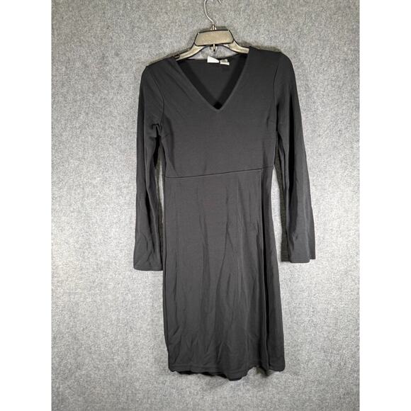 Old Navy Dress Women XS V Neck Stretch Midi Skater Whimsigoth Y2K Dark Romantic - Picture 1 of 6